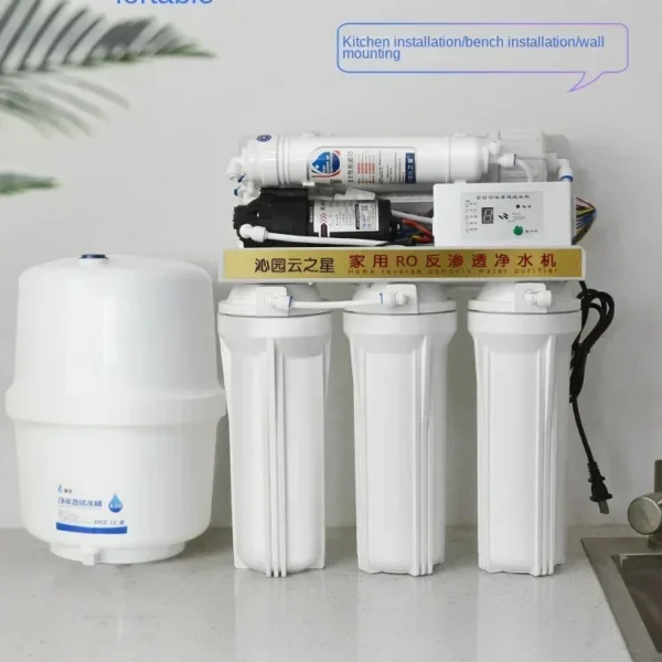 เครื่องกรองน้ําระบบ Reverse Osmosis ในครัวเรือน Huitong 75G ห้องครัว DIY เครื่องกรองน้ําดื่มโดยตรงพร้อมถังเก็บน้ํา 1