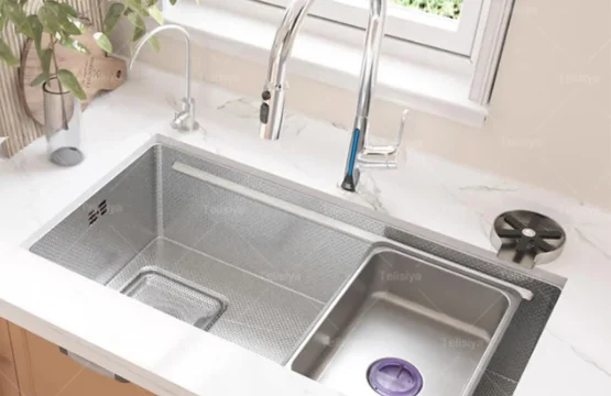 อ่างล้างจานสแตนเลส 316L อเนกประสงค์ ขนาดใหญ่ ช่องเดียว ติดตั้งได้ทั้งซ้ายและขวา ป้องกันรอยขีดข่วน แบบฝังใต้เคาน์เตอร์ 1