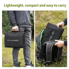 แผงโซลาร์เซลล์พกพา ALLPOWERS รุ่น SP026 ขนาด 60 วัตต์ แบบพับได้ สำหรับชาร์จแบตเตอรี่แล็ปท็อป โทรศัพท์มือถือ ใช้สำหรับตั้งแคมป์ ขี่รถ ใช้กับสถานีไฟฟ้า RV 5