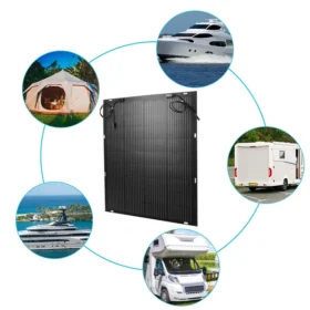 300W ETFE แผงพลังงานแสงอาทิตย์ 18V Solar Cell Battery Charger แผ่นพลังงานแสงอาทิตย์สําหรับ Outdoor Camping Yacht Motorhome รถ RV เรือ 6