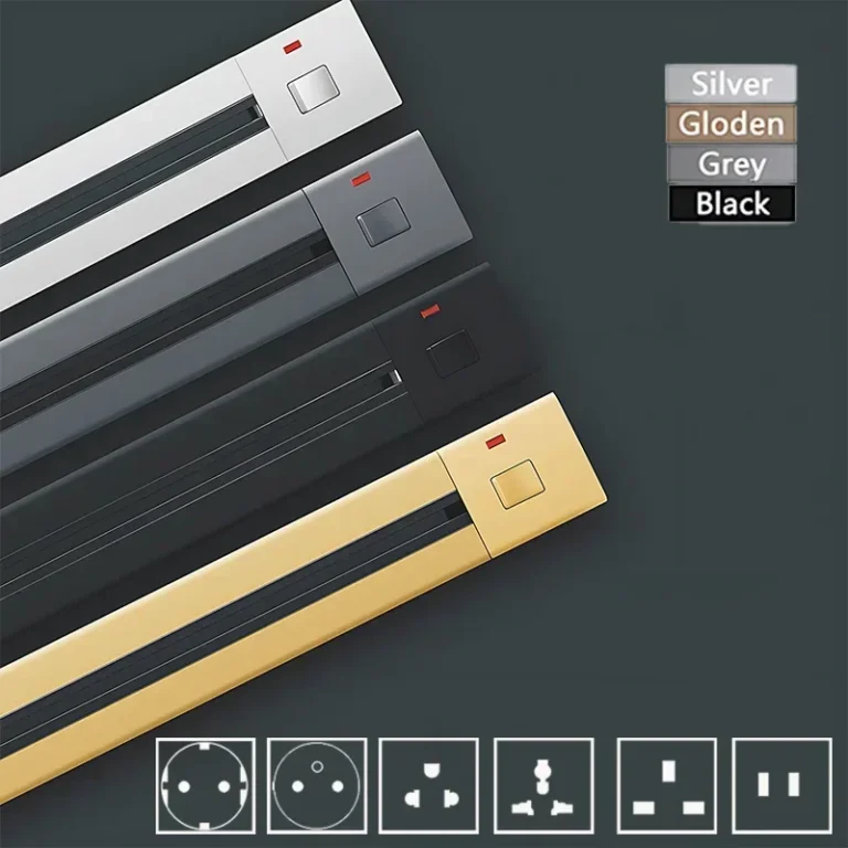 เต้ารับต่อไฟฟ้ามาตรฐาน UK EU มาตรฐาน US พร้อมที่ชาร์จ USB ช่องเสียบรางไฟช่องครัวแบบซ่อนติดผนัง 1