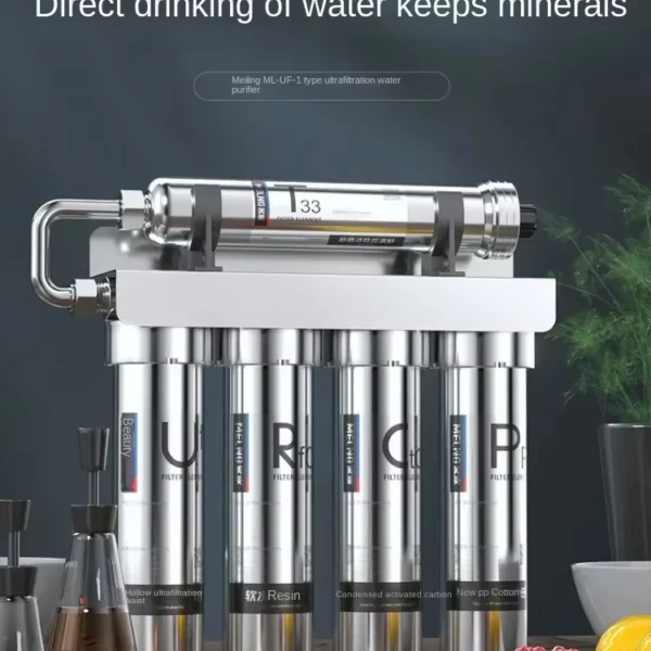 Meiling Purifier5-stage น้ำอัลตร้าฟิลเตรชันสแตนเลสเครื่องกรองน้ำออสโมซิสแบบย้อนกลับเครื่องดื่มน้ำตรงที่บ้าน 1