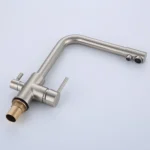 BAKALAกรองก๊อกน้ําห้องครัวน้ําดื่มKitchen Tap Deckติดตั้งDual Handles 3-Wayร้อนเย็นน้ําผสม 4