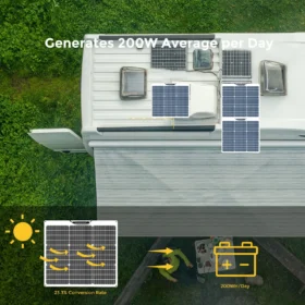 แผงโซลาร์เซลล์แบบยืดหยุ่น PowMr 60 วัตต์ 18 โวลต์ ชุดแผงโซลาร์เซลล์แบบพกพา สำหรับการเดินทางกลางแจ้ง ชาร์จไฟ ใช้ในแคมป์ปิ้ง เรือ ยอชท์ และเป็นพาวเวอร์แบงค์ 2