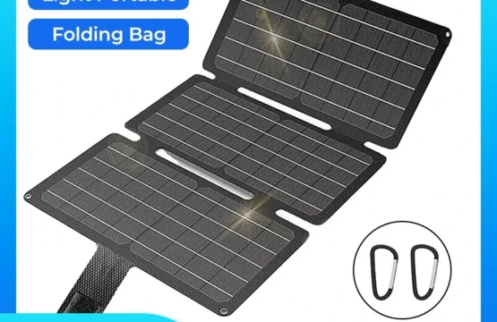 แผงโซลาร์เซลล์พกพาขนาดเล็ก 50W แบบพับได้ในกระเป๋า มีพอร์ต USB เดี่ยว สำหรับชาร์จโทรศัพท์มือถือ พาวเวอร์แบงค์ เหมาะสำหรับตั้งแคมป์ เดินป่า และกิจกรรมกลางแจ้งอื่นๆ 1
