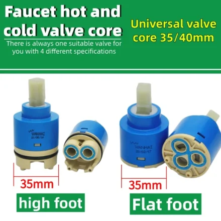 ตลับก๊อกน้ำเซรามิกสากล 35/40 มม. แกนวาล์วผสมร้อนเย็น - แบน/เท้าสูง 1