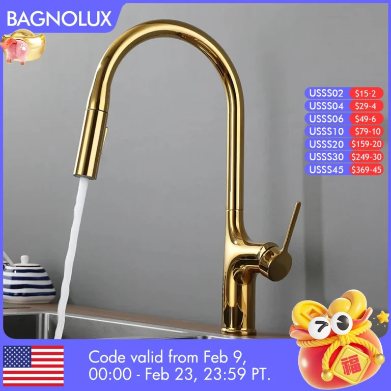 Bagnolux ไทเทเนียมสีดำแปรงดาดฟ้าติดตั้งก๊อกน้ำห้องครัว2ฟังก์ชั่นดึงดึง Out Mixer ก๊อกน้ำร้อนและเย็น 1