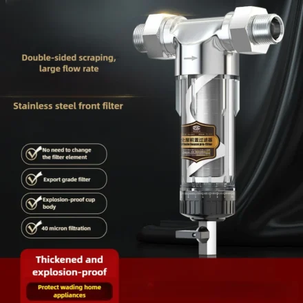 สแตนเลสกรองล่วงหน้าบ้านล้างย้อนทั้งบ้านน้ําประปากลาง 1