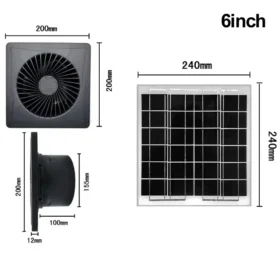4/6/8 นิ้ว 12V แผงพลังงานแสงอาทิตย์ EXTRACTOR พัดลมระบายอากาศ Air Vent สําหรับ SASH ผนังพัดลมประหยัดพลังงานไอเสีย air Blower ความเร็วสูง 5