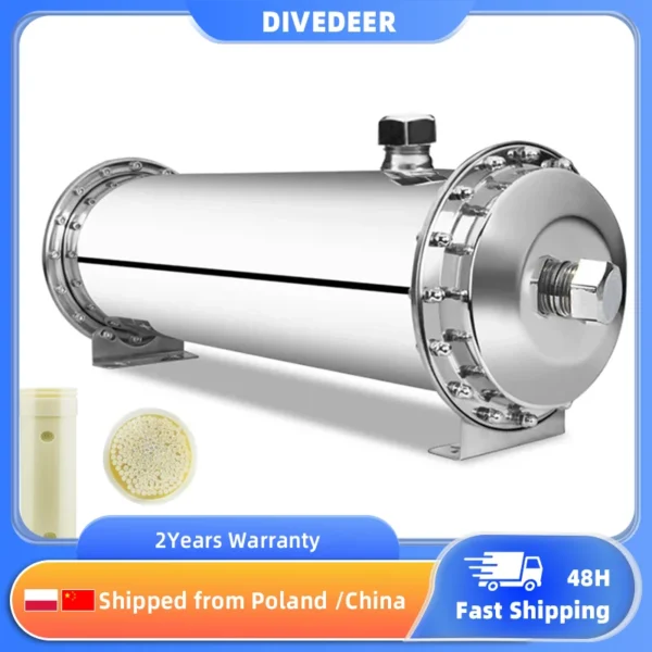 DIVEDEER 3000L เครื่องกรองน้ํา 304 สแตนเลส PVDF Ultra กรองเครื่องฟอกอากาศล้างทําความสะอาดได้ตลับหมึกเครื่องกรองน้ําห้องครัว 1
