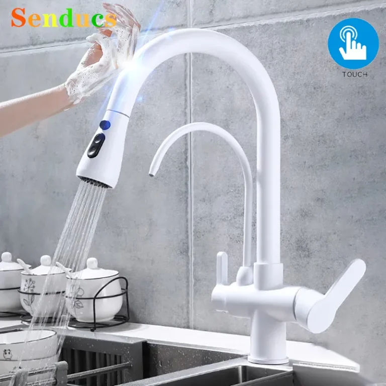 สมาร์ทสัมผัสบนกรองก๊อกน้ําห้องครัว Senducs ร้อนเย็นดึงออกอ่างล้างจานผสมแตะเซ็นเซอร์น้ําบริสุทธิ์สัมผัสก๊อกน้ําห้องครัว 1