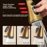 ทองเหลืองโบราณก๊อกน้ําห้องครัวดึง Spout ก๊อกน้ําห้องครัวสีดําเดี่ยวหมุนน้ําร้อนน้ําเย็นเครื่องผสมครัวก๊อก 3