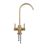 ทอง 1/4in ก๊อกน้ําห้องครัวเครื่องกรองน้ําก๊อกน้ําแปรง Osmosis ระบบกรองน้ําดื่ม 304 สแตนเลสสําหรับอ่างล้างจาน F 3