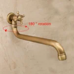 Ellen ก๊อกเดี่ยวติดผนังกลางแจ้ง, ML982อ่างล้างจานทำจากทองสัมฤทธิ์ 5