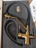 ก๊อกน้ำกรองน้ำ 3 in 1 สำหรับครัว น้ำบริสุทธิ์ หมุนได้ 360 องศา ก๊อกอ่างล้างจานแบบมีหูจับคู่ ฟังก์ชั่นน้ำคู่ โหมดกรองน้ำ ก๊อกผสม 6