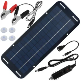 ชุดแผงโซลาร์เซลล์ 12V IP65 กันน้ํา Solar Trickle Charger แบบพกพา Solar Powered Charger Kit ประสิทธิภาพสูงเครื่องชาร์จแบตเตอรี่รถยนต์ 6