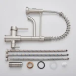 ULGKSD ก๊อกน้ําห้องครัวทองเหลือง 360 หมุนดึงลงสเปรย์หัวคู่ร้อนเย็นน้ํา TAP ตรงก๊อกน้ําดื่ม 6