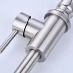 Baokemo ก๊อกน้ำห้องครัวสแตนเลส360 ° หมุนคอหงส์ผสมร้อนและเย็นติดตั้งบนดาดฟ้าจับเดี่ยว fauce 5