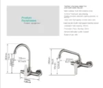 สแตนเลสสตีลคู่ติดผนังเย็นและร้อนก๊อกน้ําระเบียงหมุนก๊อกน้ําห้องครัว Torneiras De Cozinha Batidora 6