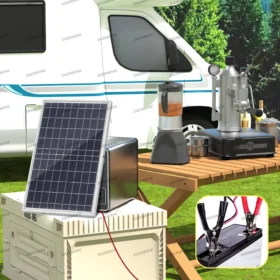 10W 12V แผงพลังงานแสงอาทิตย์กลางแจ้งแบบพกพา USB Power ชาร์จ Polycrystalline Solar Generator Solar Cell สําหรับ Home Lighting Camp 5