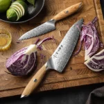 HEZHEN 1PC หรือ 2PC ชุดมีด 73 ชั้นเหล็กดามัสกัสผงเหล็ก Core Sharp มีดครัว Olive ไม้ Handle ของขวัญกล่อง 6