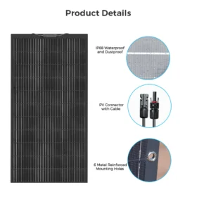 แผงโซลาร์เซลล์แบบยืดหยุ่น XINPUGUANG 120W 18.15V โมดูลโซลาร์เซลล์แบบโมโนคริสตัลไลน์ ระดับการป้องกันน้ำ IP68 สำหรับหลังคาบ้านเคลื่อนที่ เรือแคมป์ปิ้ง และรถบ้าน 2