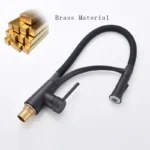 Chrome ดึงลงก๊อกน้ำห้องครัวที่มีสีดำท่อติดตั้งร้อนเย็น Mixer SINK แตะ TAP ครัว 4