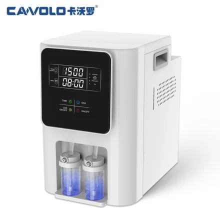 เครื่องผลิตน้ำไฮโดรเจนทางการแพทย์ 1500 มล. เครื่องสูดดมไฮโดรเจน H2 O2 HHO แบบสองช่องทาง อุปกรณ์ช่วยหายใจด้วยไฮโดรเจน 1