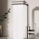 ก๊อกน้ําห้องครัวน้ําตก 4 โหมดสากล 360 ° หมุนสวิงอาร์มสแตนเลสร้อนเย็นหลุมเดียวดาดฟ้าติดอ่างล้างจานแตะ 2