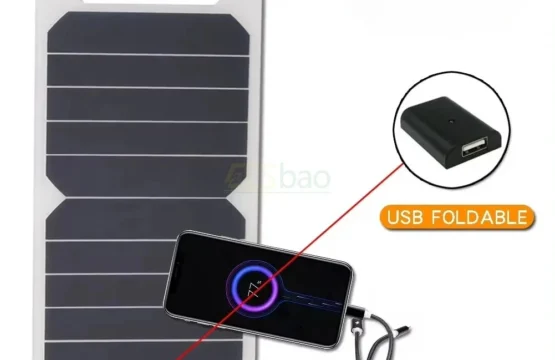 แผงโซลาร์เซลล์แบบพกพาสำหรับขายส่ง ชาร์จโทรศัพท์มือถือได้ กันน้ำ เหมาะสำหรับการเดินป่า ตั้งแคมป์ ใช้กลางแจ้ง แบตเตอรี่สำรอง 5V 5W/15W 1