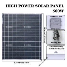 พัดลมแผงโซลาร์เซลล์ 500W ประสิทธิภาพสูงพร้อมระบบทําความเย็นอัตโนมัติสําหรับห้องใต้หลังคา โรงรถ เล้าไก่ 3