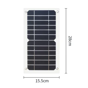 Solar panel 5W แผงโซล่าที่ชาร์จแสงอาทิตย์ยืดหยุ่น5V เอาท์พุท USB 1A ชาร์จพลังงานแสงอาทิตย์สำหรับตั้งแคมป์กลางแจ้งโทรศัพท์มือถืออุปกรณ์ชาร์จ USB 2