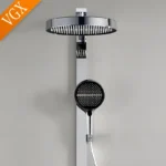 ชุดระบบฝักบัวอาบน้ำ VGX ชุดฝักบัวทองหรูหรา ชุดฝักบัวทองเหลืองแบบเรนชาวเวอร์ ชุดฝักบัวผสมน้ำแบบโรสโกลด์ 5