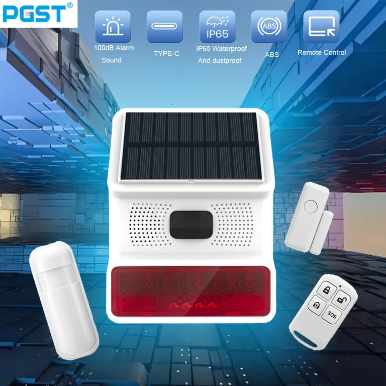 สัญญาณเตือนการติดตั้งกลางแจ้งไร้สาย 33MHz ไม่จําเป็นต้องเชื่อมต่อแหล่งจ่ายไฟ ความต่อเนื่องจากพลังงานแสงอาทิตย์ เชื่อมต่อกับโฮสต์ 1