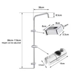 สีดําชุดคอลัมน์อุปกรณ์ห้องน้ํา 3 ทิศทางวาล์วเปลี่ยนทิศทางน้ําอ่างอาบน้ําผสมฝักบัวก๊อกน้ําแรงดันหัวฝักบัว คอลัมน์อาบน้ำฝนเครื่องผสมเย็นเดียว ระบบอาบน้ำฝนเต็มชุด G1 / 2in G3 / 4in อะแดปเตอร์การเชื่อมต่อน้ำ 5