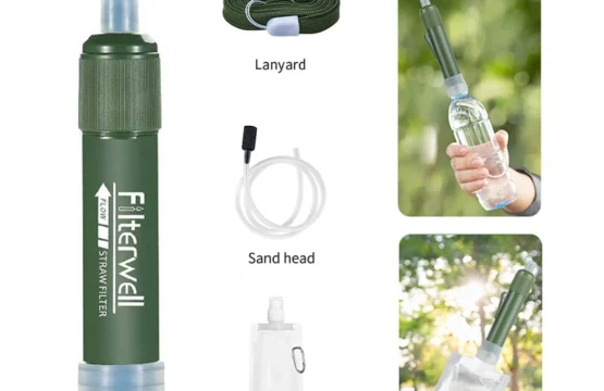 เครื่องกรองน้ำคาร์บอนขนาดเล็กหลอดไส้กรองสำหรับใช้กลางแจ้งดื่มได้ส่วนตัวสำหรับผู้รอดชีวิตในกรณีฉุกเฉินเดินป่าตั้งแคมป์ 1