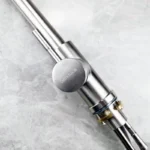 แปรงนิกเกิล Touch บนก๊อกน้ําอ่างล้างจานพร้อมดึงลงร้อนเย็นอ่างล้างจาน Tap Smart Sensor Touch ก๊อกน้ําห้องครัว 5