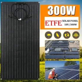 300W 12V ชุดยืดหยุ่น MONO SOLAR CELL สําหรับรถ RV เรือแบตเตอรี่ Charger Home ระบบ 12 V/24 V พร้อม 30A CONTROLLER 1