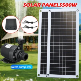 ชุดปั๊มน้ําพลังงานแสงอาทิตย์มืออาชีพ 500W - อัตราการไหลสูง 800L/H พร้อมแผ่นพลังงานแสงอาทิตย์ PET สําหรับการอาบน้ํานก สระว่ายน้ํา และการตกแต่งบ่อ 3