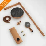 ชุดระบบฝักบัวอาบน้ำ VGX ชุดฝักบัวทองหรูหรา ชุดฝักบัวทองเหลืองแบบเรนชาวเวอร์ ชุดฝักบัวผสมน้ำแบบโรสโกลด์ 6