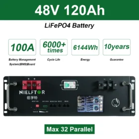 ใหม่ 48V 120Ah LiFePo4 แบตเตอรี่ Bulit-in BMS 51.2V 5.12kw แบตเตอรี่ลิเธียมไอออน 48V 100Ah 200Ah 300Ah LiFePO4 แบตเตอรี่ไม่มีภาษี 3