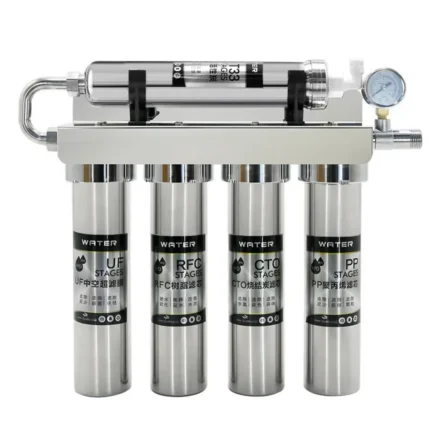 เครื่องกรองน้ำ 5 ขั้นตอน แบบติดตั้งใต้ซิงค์ ดื่มได้ทันที ผลิตจากสแตนเลส กำจัดสนิม ทราย คลอรีนตกค้าง และจุลชีพ 1