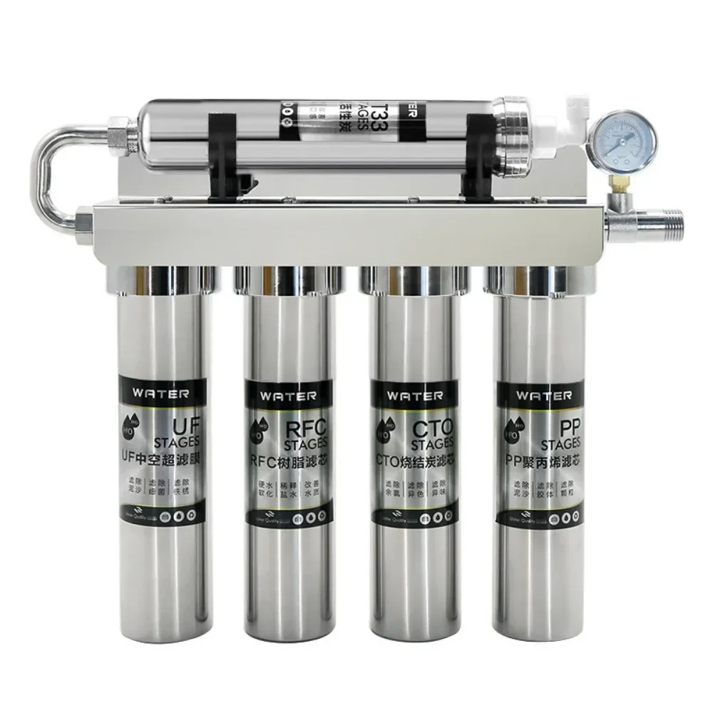 เครื่องกรองน้ำ 5 ขั้นตอน แบบติดตั้งใต้ซิงค์ ดื่มได้ทันที ผลิตจากสแตนเลส กำจัดสนิม ทราย คลอรีนตกค้าง และจุลชีพ 1 เครื่องกรองน้ำ 5 ขั้นตอน แบบติดตั้งใต้ซิงค์ ดื่มได้ทันที ผลิตจากสแตนเลส กำจัดสนิม ทราย คลอรีนตกค้าง และจุลชีพ 1