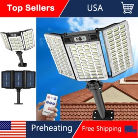 ไฟพลังงานแสงอาทิตย์ที่มีประสิทธิภาพกลางแจ้งสําหรับแสงสว่างสวนแสงแดดตกแต่งโคมไฟติดผนัง Motion Sensor กันน้ํา LED Solar Street Light 1