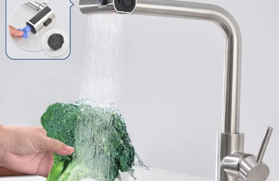 2025 ใหม่ปืนสีเทา 304 สแตนเลสดึงหกฟังก์ชั่นอ่างล้างจานก๊อกน้ําร้อนและเย็นหมุนก๊อกน้ํา 1