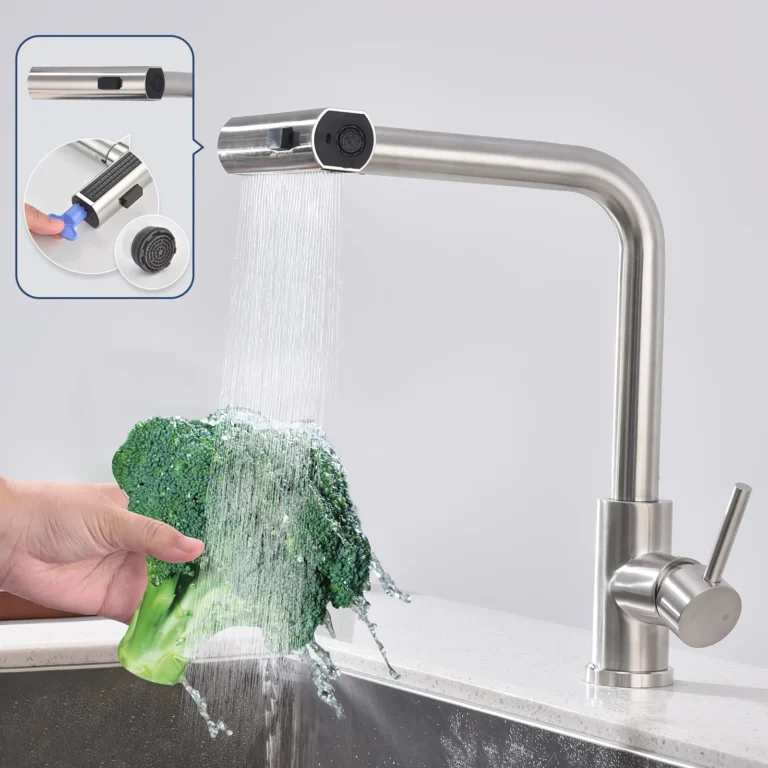 2025 ใหม่ปืนสีเทา 304 สแตนเลสดึงหกฟังก์ชั่นอ่างล้างจานก๊อกน้ําร้อนและเย็นหมุนก๊อกน้ํา 1