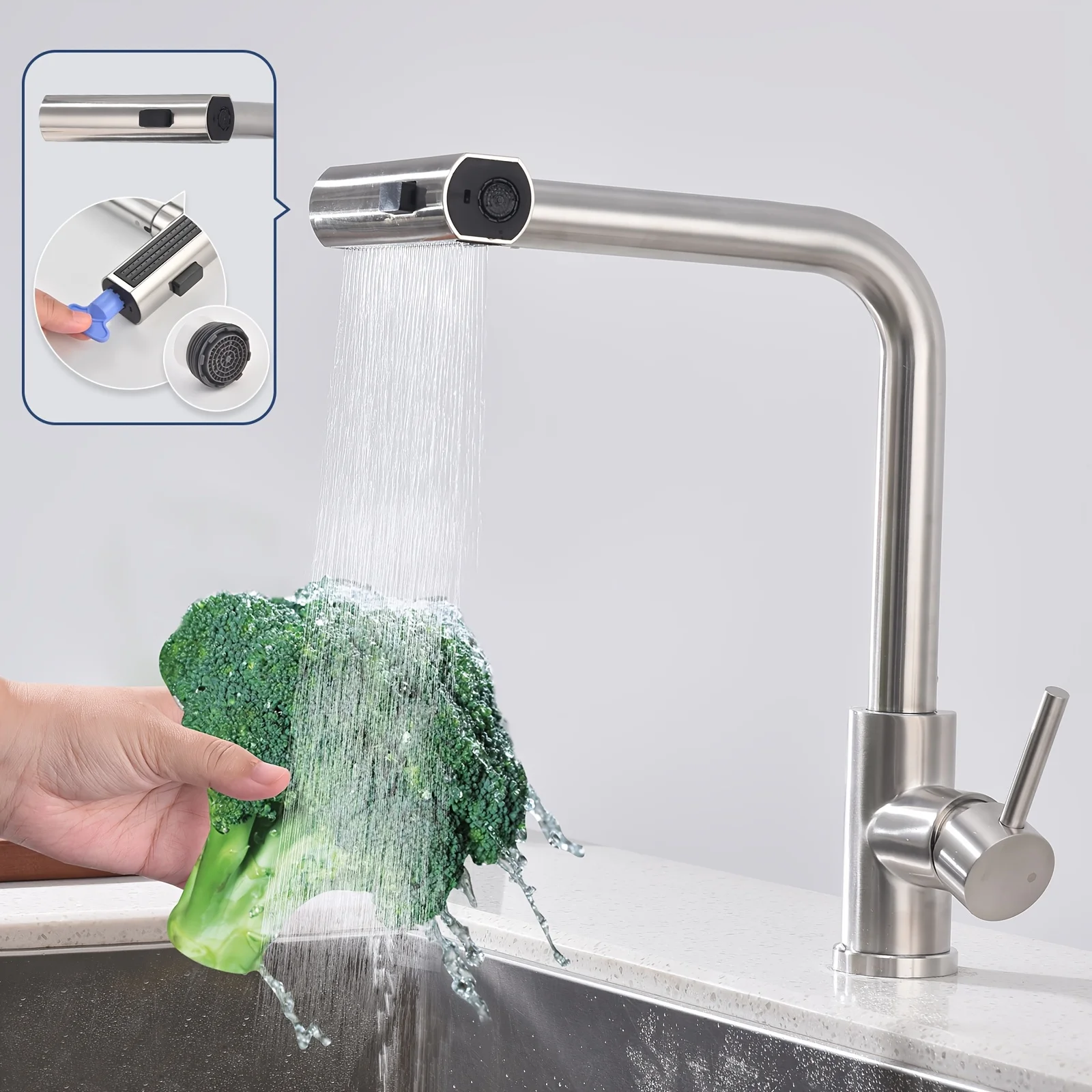 2025 ใหม่ปืนสีเทา 304 สแตนเลสดึงหกฟังก์ชั่นอ่างล้างจานก๊อกน้ําร้อนและเย็นหมุนก๊อกน้ํา 1 2025 ใหม่ปืนสีเทา 304 สแตนเลสดึงหกฟังก์ชั่นอ่างล้างจานก๊อกน้ําร้อนและเย็นหมุนก๊อกน้ํา 1