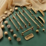 ทองเหลืองโบราณตู้จับ Vintage ถ้วยดึง Retro LuxuryT บาร์จับอีกต่อไปลิ้นชักห้องครัวเฟอร์นิเจอร์ฮาร์ดแวร์ 3