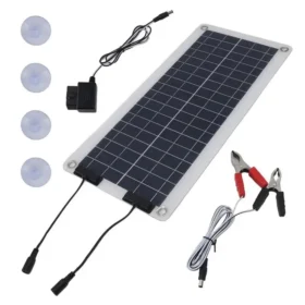 เครื่องชาร์จพลังงานแสงอาทิตย์ 100W กันน้ํา Trickle Charger พลังงานแสงอาทิตย์แบตเตอรี่ Keeper DUAL OUTPUT สําหรับ 12 V-24 V รถ RV เรือรถจักรยานยนต์ 2