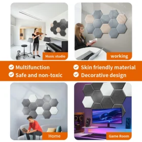 TOUO แผงอะคูสติก 6/12/18 ชิ้นสํานักงาน Acoustic Treatment สารหน่วงไฟเพดานวัสดุฉนวนกันเสียงผนังแผง 6